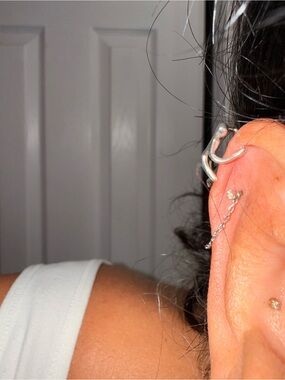 Sterling Silver Abstract Figure adjustable earcuff or charmSilver